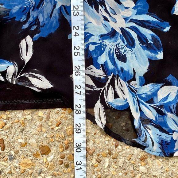 Chico's Floral Double Front Layered Long Sleeve Tunic Blouse Size 3 XL 16 - Picture 4 of 9